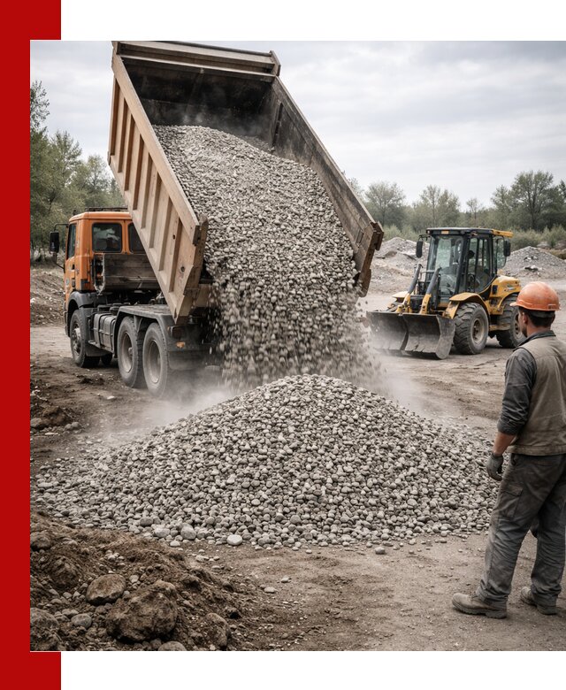 Доставка щебня в Партизанске крупными и мелкими фракциями