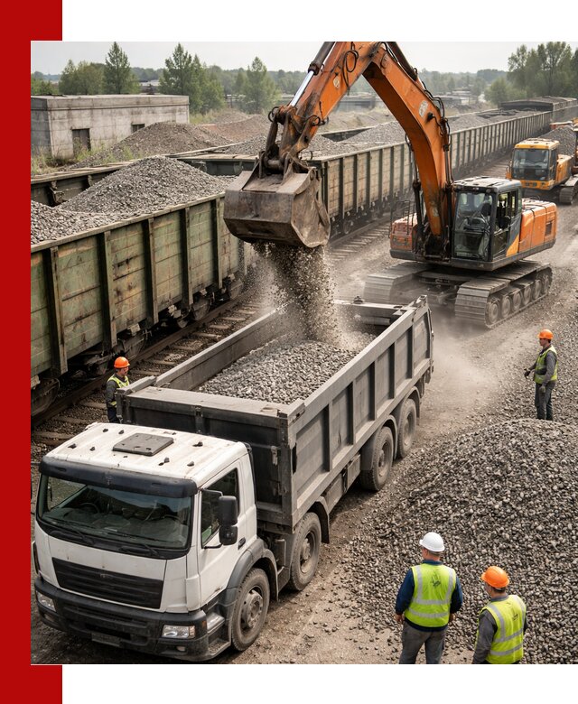 Железнодорожный щебень фракция 25–60 для поставок в Партизанске