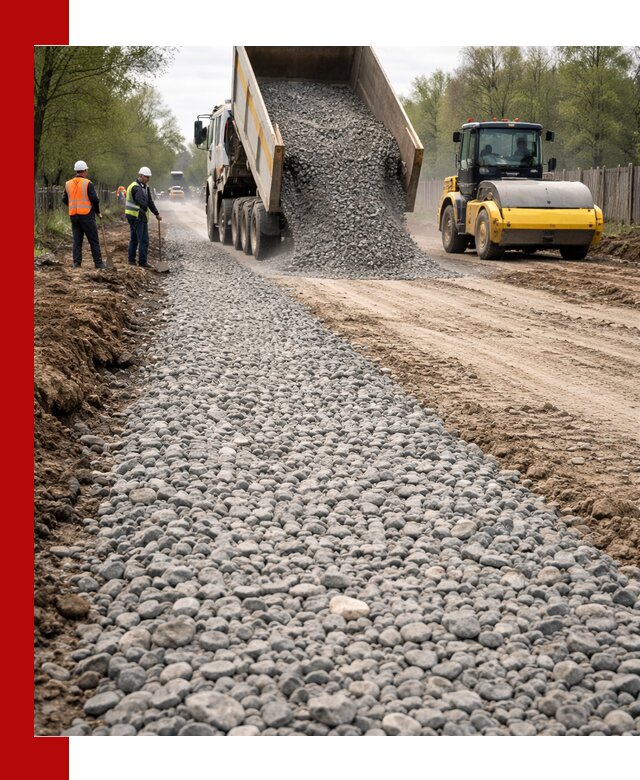Доставка щебня для отсыпки дорог в Партизанске высокого качества