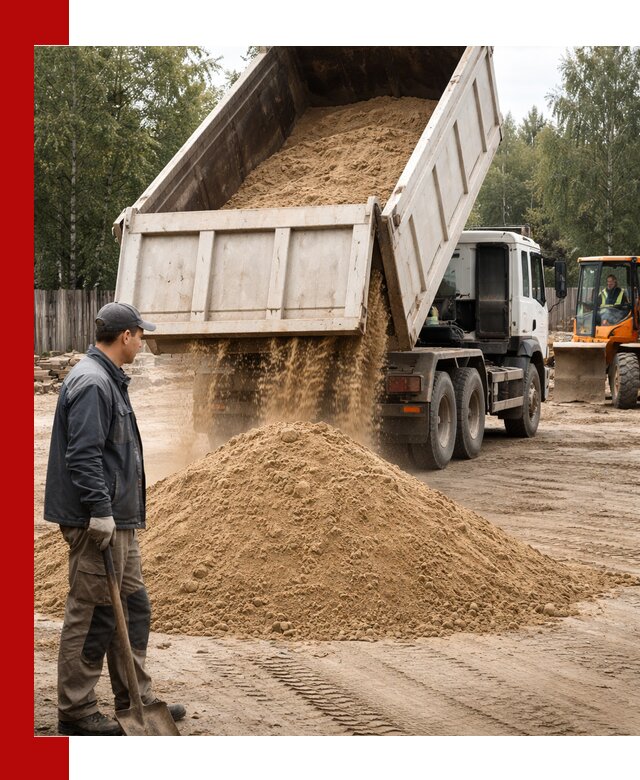 Доставка и продажа песка с разгрузкой в Партизанске
