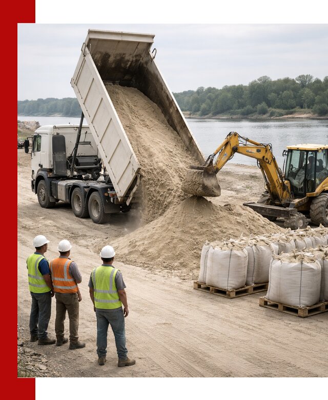 Доставка речного песка в Партизанске самосвалами и погрузкой