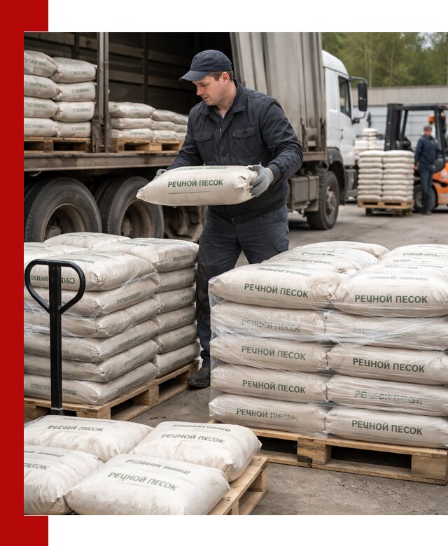 Речной песок в мешках с доставкой в Партизанске