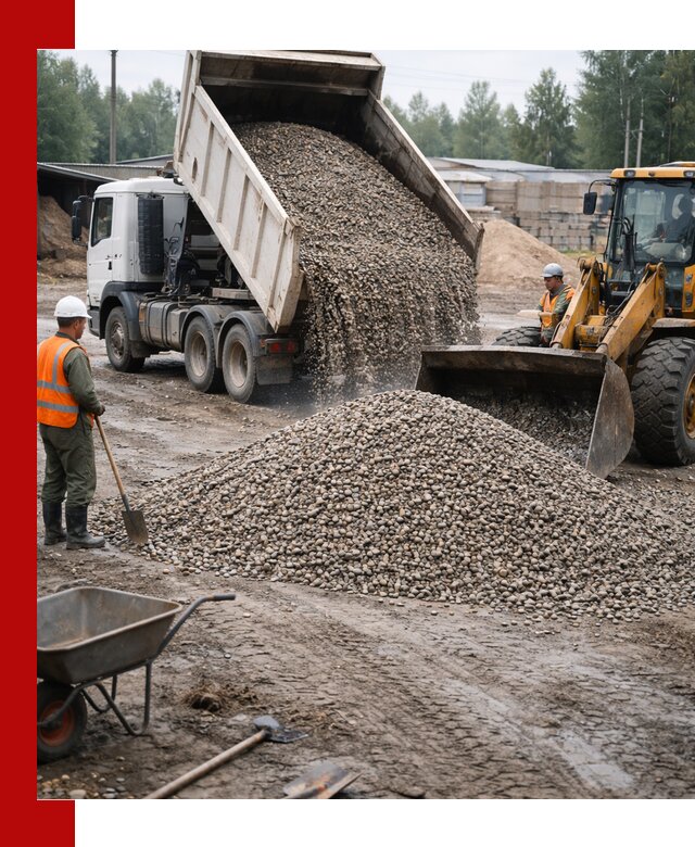 Мытый гравий с доставкой в Партизанске от карьера до участка