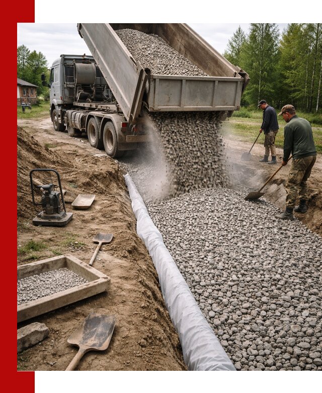 Гравий для дренажа с доставкой в Партизанске качественный и недорогой