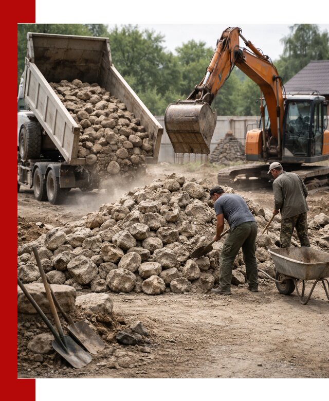 Доставка и разгрузка бутового камня в Партизанске