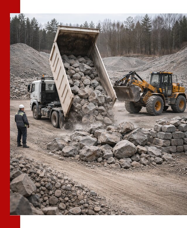 Доставка и продажа бутового гранитного камня в Партизанске