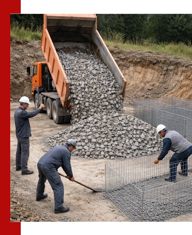 Камень для габионов с доставкой в Партизанске быстро и надёжно