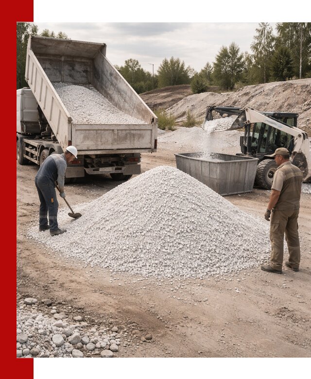 Доставка и продажа белой мраморной крошки в Партизанске