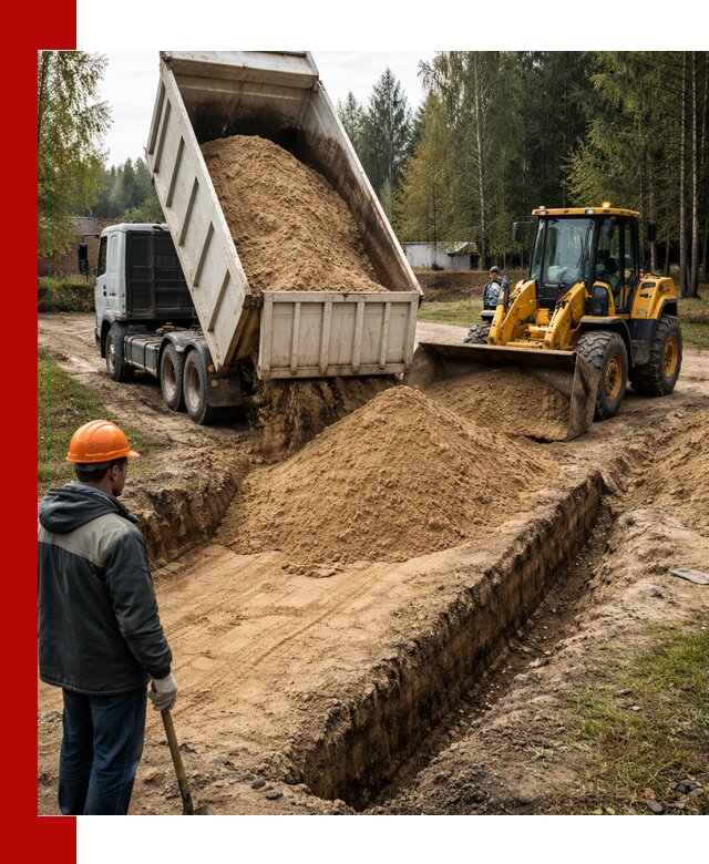 Доставка песчаного грунта в Партизанске для строительных работ