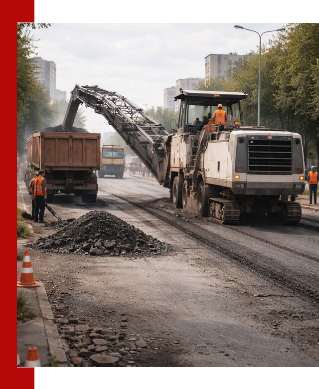 Фрезерованный асфальт в Партизанске — удаление и вывоз старого покрытия