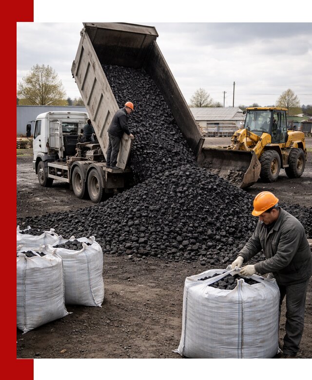 Доставка каменного угля в Партизанске оптом и в розницу