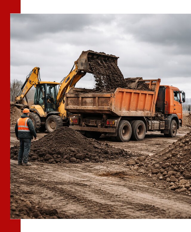 Вывоз грунта и строительного мусора в Партизанске грузовыми самосвалами