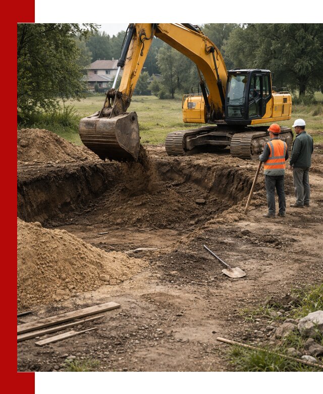 Рытье котлована под фундамент в Партизанске (быстро и недорого)